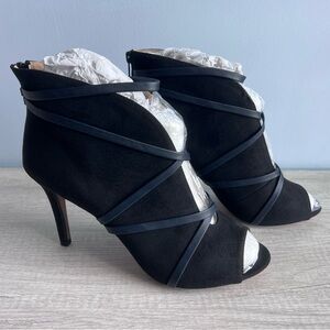 Journee Womens Samara Back Heel Zip Peep Toe Stiletto Booties Size 12W